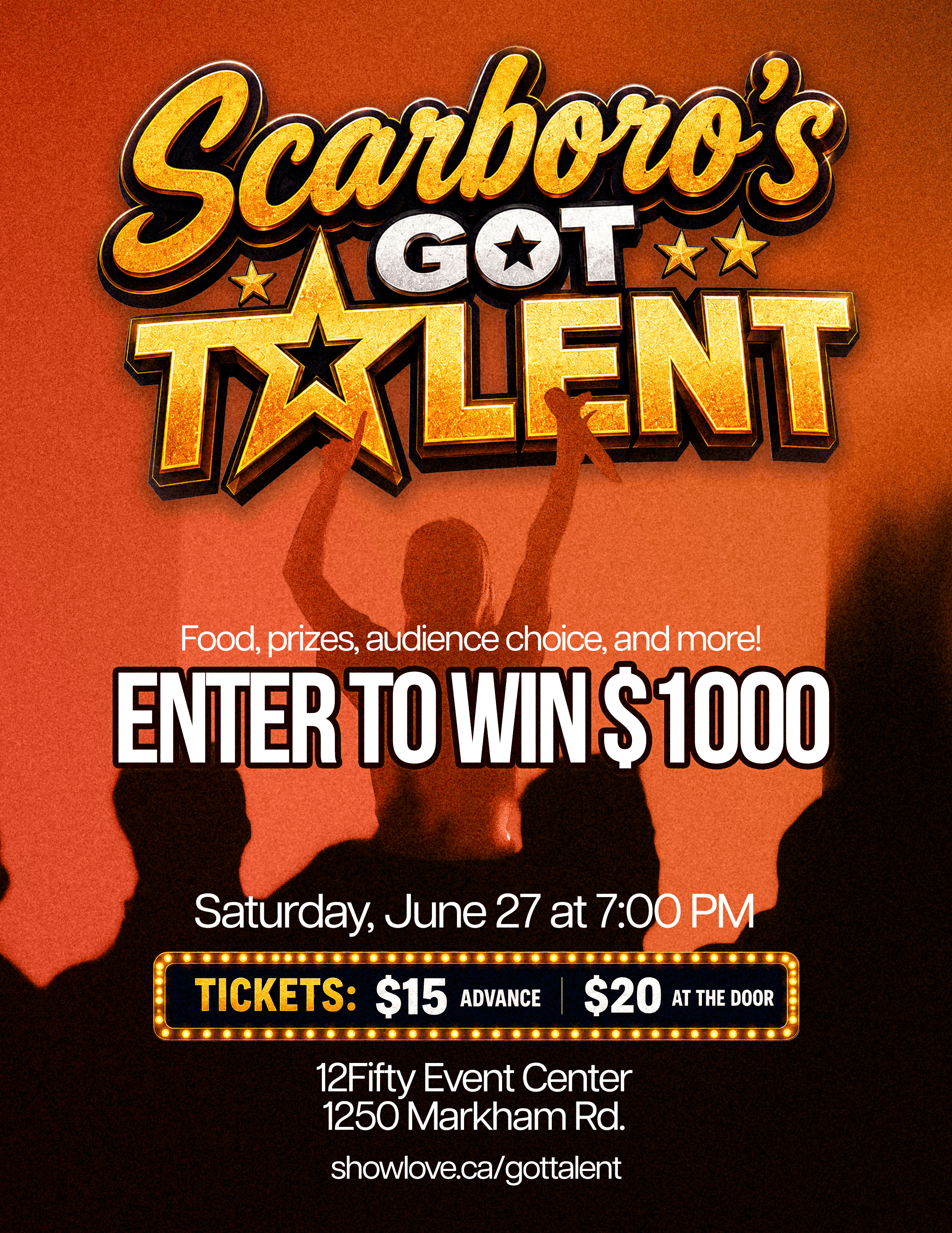 Scarboro's Got Talent event poster — June 27 at 12Fifty Event Center